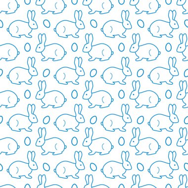 Paskalya tavşanı, yumurta ile Seamless modeli. Mutlu Paskalyalar. Festival arka plan. Başlık sayfası, poster veya baskı için tasarım.