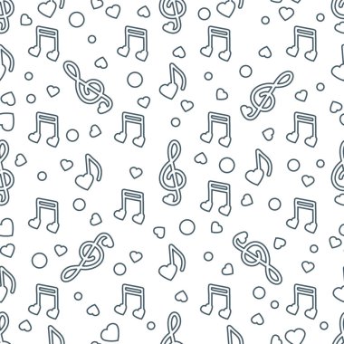 Notlar, kalpleri ile Seamless modeli. Doğum günü, Sevgililer günü, anneler günü, babalar günü, vektör romantik arka plan düğün. Tebrik kartı, tasarım, kumaş, yazdırma için şablon.