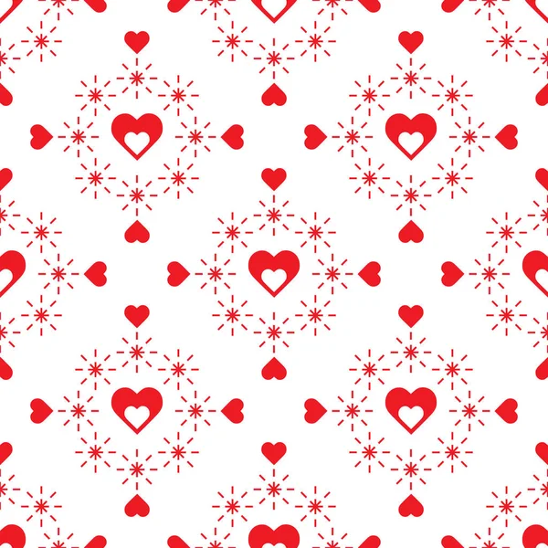 Lindo Patrón Sin Costuras Con Corazones Feliz Día San Valentín — Vector de stock