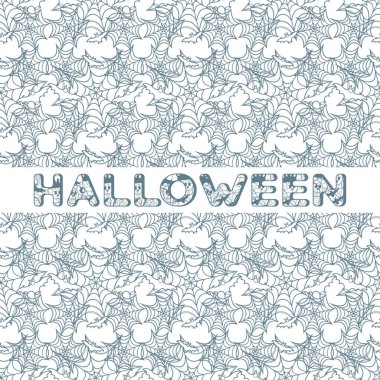 Cadılar Bayramı vektör seamless modeli ile web ve yarasa. Parti kartı, sarma, kumaş, yazdırma için tasarım.