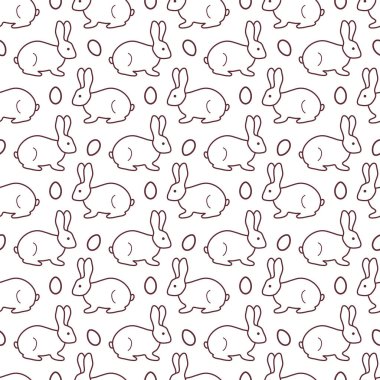 Paskalya tavşanı, yumurta ile Seamless modeli. Mutlu Paskalyalar. Festival arka plan. Başlık sayfası, poster veya baskı için tasarım.