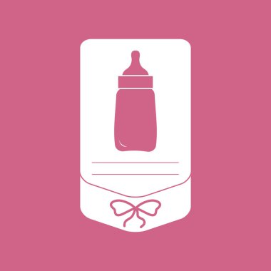 Bebek şişe ile vektör çizim. Besleme şişe. Yenidoğan için gerekli şeyler. Beslenme bebekler için.