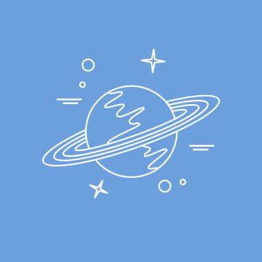 Halka sistemi ile gezegen Satürn vektör Illustration. Astronomi uygulamalar, Web siteleri, tasarım Yazdır.