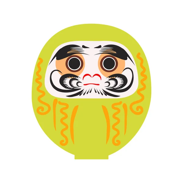 Daruma Muñeca Tradicional Japonesa Juguete Roly Poly Ritual Anual Año — Vector de stock