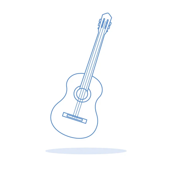 Vektor Illustration Mit Gitarre Akustische Gitarre Saiteninstrument — Stockvektor