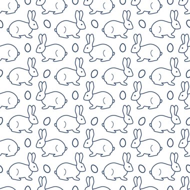 Paskalya tavşanı, yumurta ile Seamless modeli. Mutlu Paskalyalar. Festival arka plan. Başlık sayfası, poster veya baskı için tasarım.