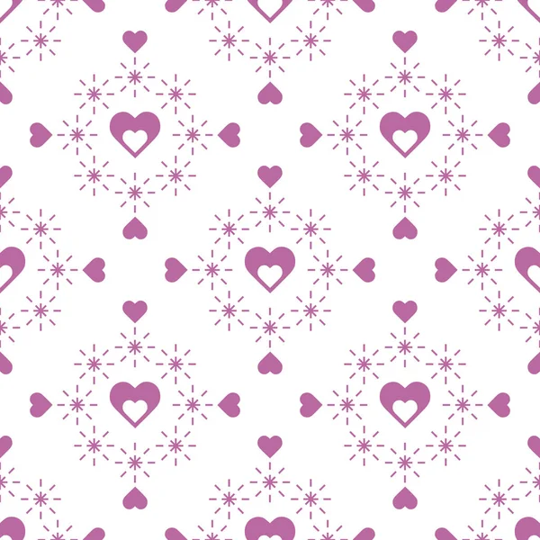 心とかわいいシームレス パターン 幸せなバレンタインデー ロマンチックな背景 パーティー カード ファブリックのデザインします — ストックベクタ