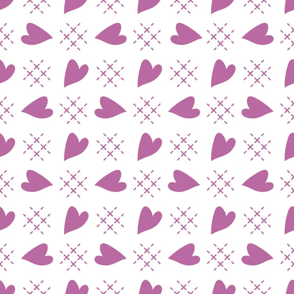 Cute Seamless Pattern Hearts Happy Valentine Day Romantic Background Design — Stock Vector