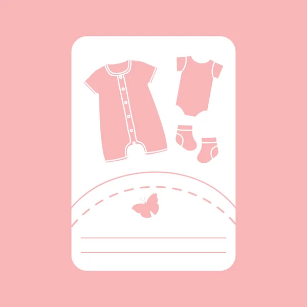Vektorillustration Med Babykläder Slip Strumpor Bodysuit Saker Som Nödvändiga För — Stock vektor
