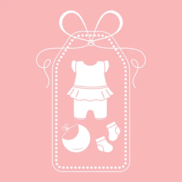Vektorillustration Med Babykläder Haklapp Strumpor Bodysuit Saker Som Nödvändiga För — Stock vektor