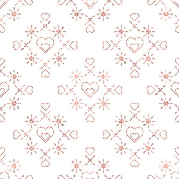 Симпатичный Бесшовный Рисунок Сердечками Днем Святого Валентина Романтическое Прошлое Дизайн — стоковый вектор