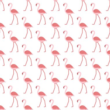 Flamingo ile Seamless modeli. Tropikal egzotik kuş arka plan. Tasarım poster ya da baskı için.