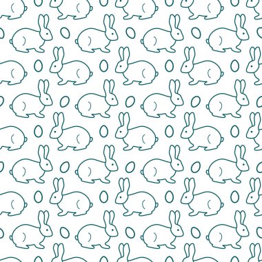 Paskalya tavşanı, yumurta ile Seamless modeli. Mutlu Paskalyalar. Festival arka plan. Başlık sayfası, poster veya baskı için tasarım.