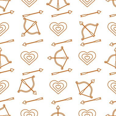 Yay, ok, hedef, kalpleri ile Seamless modeli. Tebrik kartı Sevgililer günün kutlu olsun. Romantik arka plan. Başlık sayfası, poster veya baskı için tasarım.