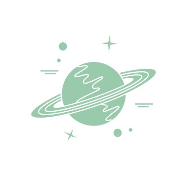 Halka sistemi ile gezegen Satürn vektör Illustration. Astronomi uygulamalar, Web siteleri, tasarım Yazdır.