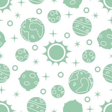 Güneş, gezegenler, yıldızlar ile Seamless modeli. Uzay araştırmaları. Astronomi. Bilim