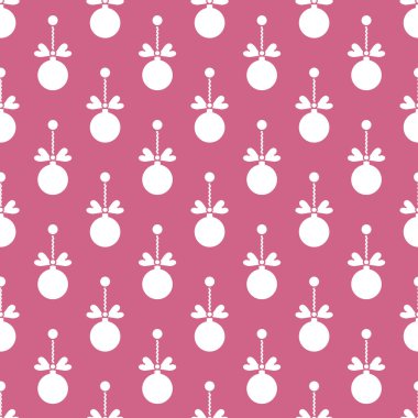 Mutlu yeni yıl 2019 ve Noel seamless modeli. Noel topları ile kış illüstrasyon. Başlık sayfası, poster veya baskı için tasarım.