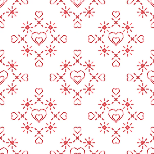 Симпатичный Бесшовный Рисунок Сердечками Днем Святого Валентина Романтическое Прошлое Дизайн — стоковый вектор