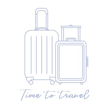 Vektör çizim ile iki bavul. Yaz saati, tatil. Boş zaman.