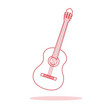Gitar ile vektör çizim. Akustik gitar. Dize müzik aleti.