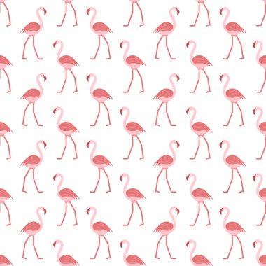 Flamingo ile Seamless modeli. Tropikal egzotik kuş arka plan. Tasarım poster ya da baskı için.
