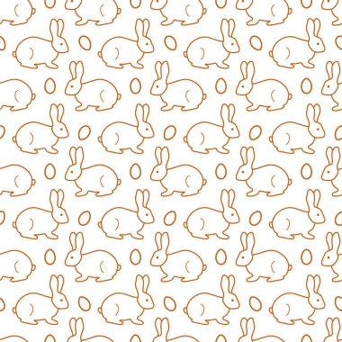 Paskalya tavşanı, yumurta ile Seamless modeli. Mutlu Paskalyalar. Festival arka plan. Başlık sayfası, poster veya baskı için tasarım.