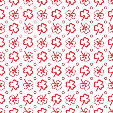 Yonca yaprağı ile Seamless modeli. Shamrock arka plan. Aziz Patrick günü. Banner için tasarım ve baskı.