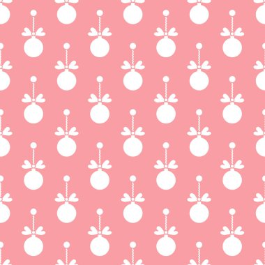 Mutlu yeni yıl 2019 ve Noel seamless modeli. Noel topları ile kış illüstrasyon. Başlık sayfası, poster veya baskı için tasarım.