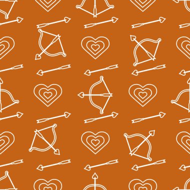 Yay, ok, hedef, kalpleri ile Seamless modeli. Tebrik kartı Sevgililer günün kutlu olsun. Romantik arka plan. Başlık sayfası, poster veya baskı için tasarım.