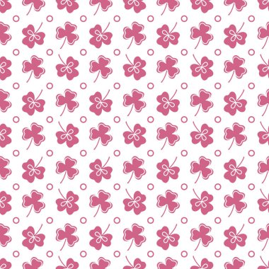 Yonca yaprağı ile Seamless modeli. Shamrock arka plan. Aziz Patrick günü. Banner için tasarım ve baskı.