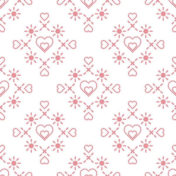 Cute Seamless Pattern Hearts Happy Valentine Day Romantic Background Design — Stock Vector