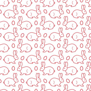 Paskalya tavşanı, yumurta ile Seamless modeli. Mutlu Paskalyalar. Festival arka plan. Başlık sayfası, poster veya baskı için tasarım.