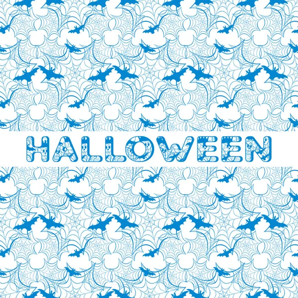 Patrón Sin Costura Vector Halloween Con Web Murciélago Diseño Para — Archivo Imágenes Vectoriales