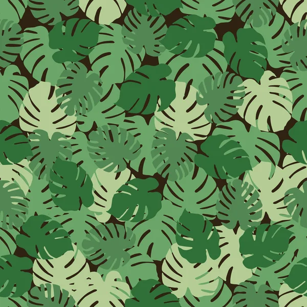Wzór Monstera Liści Tropikalny Tło Zaprojektuj Plakat Baner Włókienniczych Drukowania — Wektor stockowy