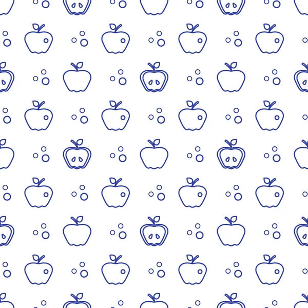 Modèle Sans Couture Avec Des Pommes Illustration Vectorielle Avec Pomme — Image vectorielle