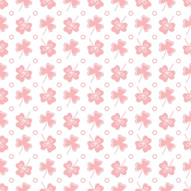 Yonca yaprağı ile Seamless modeli. Shamrock arka plan. Aziz Patrick günü. Banner için tasarım ve baskı.