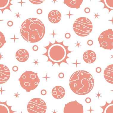 Güneş, gezegenler, yıldızlar ile Seamless modeli. Uzay araştırmaları. Astronomi. Bilim