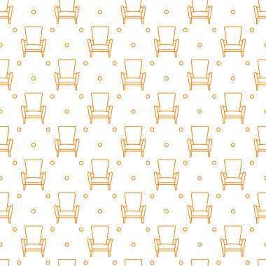 Vektör seamless koltuk modeli. Yastıklı mobilya. Başlık sayfası, poster veya baskı için tasarım.