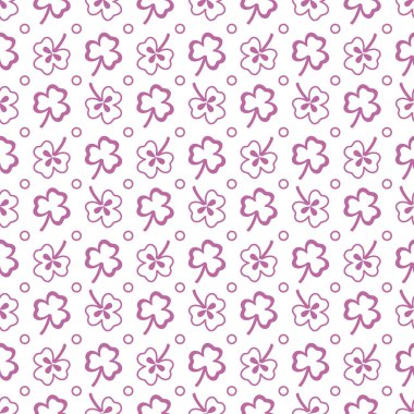 Yonca yaprağı ile Seamless modeli. Shamrock arka plan. Aziz Patrick günü. Banner için tasarım ve baskı.