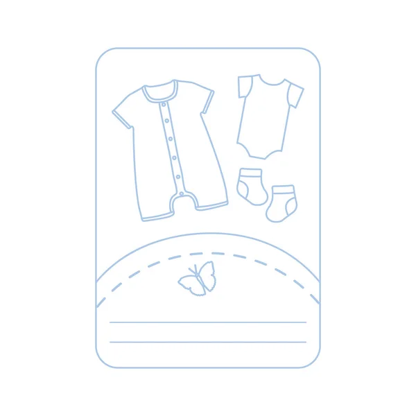 Ilustración Vectorial Con Ropa Bebé Deslizamiento Calcetines Body Cosas Necesarias — Archivo Imágenes Vectoriales