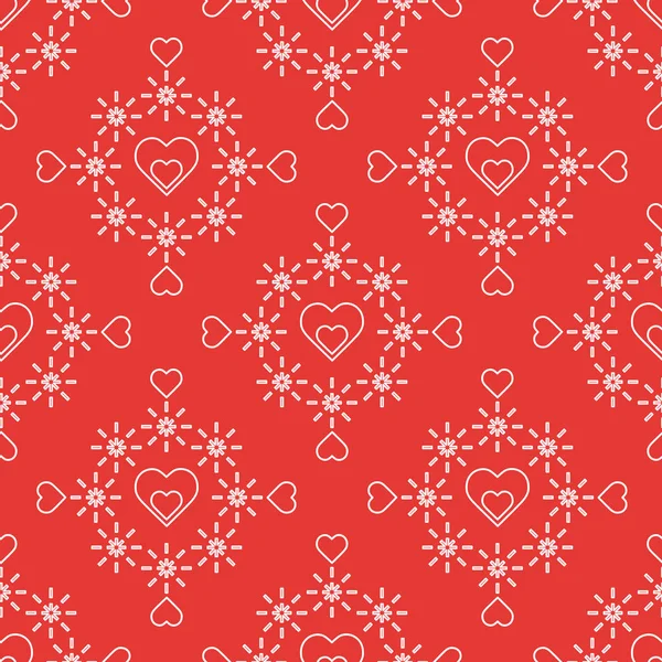 Cute Seamless Pattern Hearts Happy Valentine Day Romantic Background Design — Stock Vector