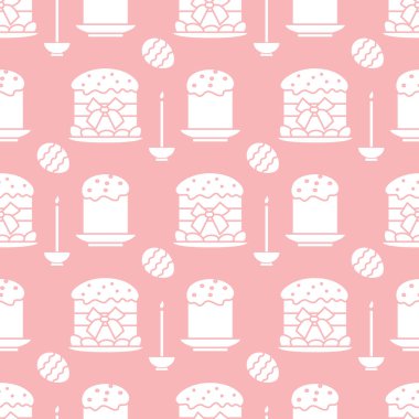 Paskalya kek, mum, yumurta ile Seamless Modeli.