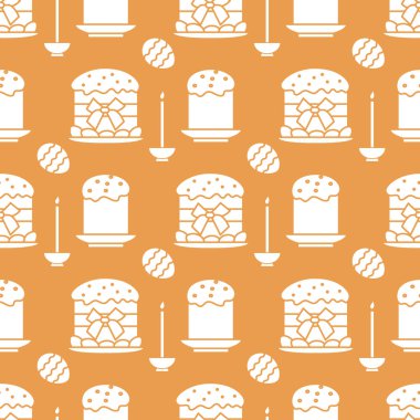 Paskalya kek, mum, yumurta ile Seamless Modeli.