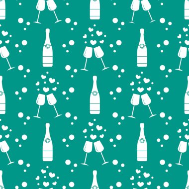 Sorunsuz tatil desen. Kalpler, gözlük, şişe