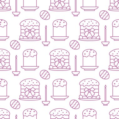 Paskalya kek, mum, yumurta ile Seamless Modeli.