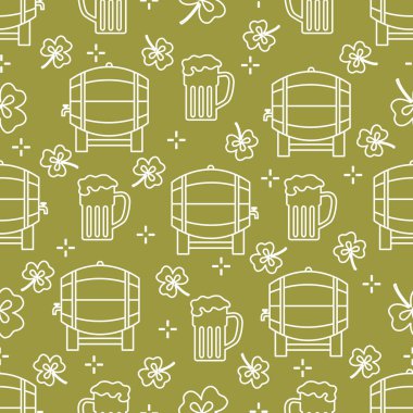 Seamless modeli. Aziz Patrick günü. PAB. İrlanda