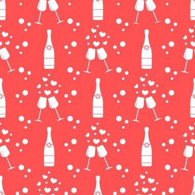 Sorunsuz tatil desen. Kalpler, gözlük, şişe