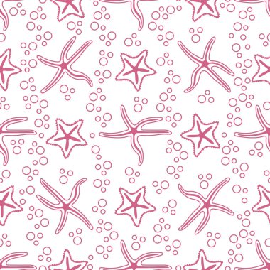 Deniz yıldızı ile vektör seamless modeli.