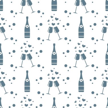Sorunsuz tatil desen. Kalpler, gözlük, şişe