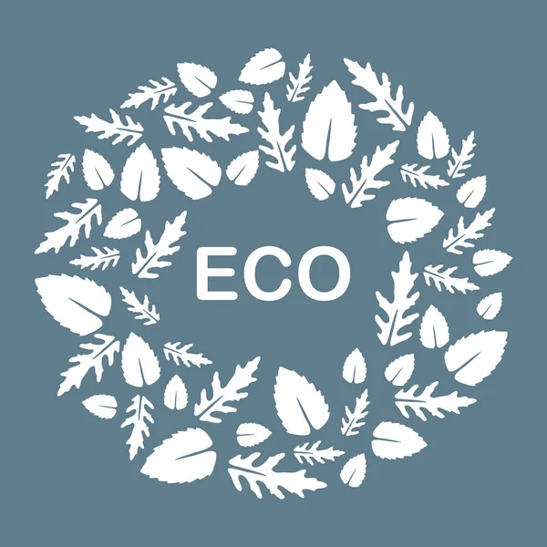 Arúgula, hojas de albahaca. Eco, vegetariano, bio, orgánico — Vector de stock